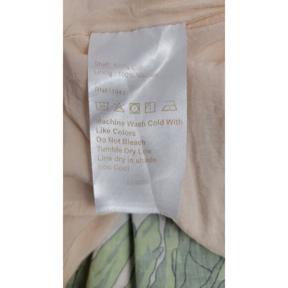 Julie Brown New York Ruffle Bell Sleeves Floral Dress Women Size L White Lotus - Picture 10 of 12